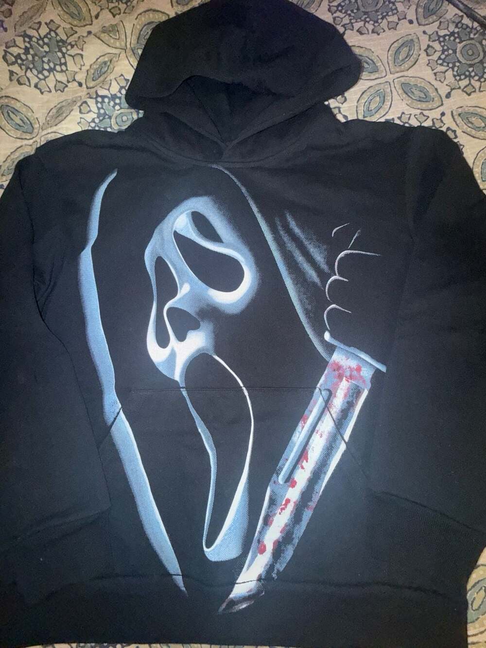 Evil Vice Scream Ghostface Graphic Hoodie Black Size L